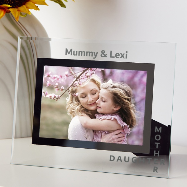 Personalised Mother and Daughter Photo Frame 6x4'' or 7x5'' Clear Bevelled Glass